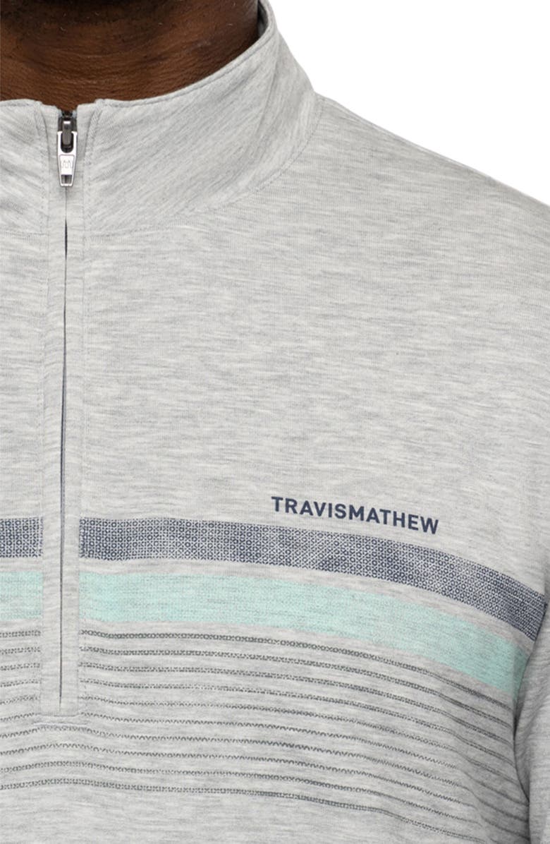 TravisMathew Twist of Lime Half Zip Pullover, Alternate, color, Heather Light Grey