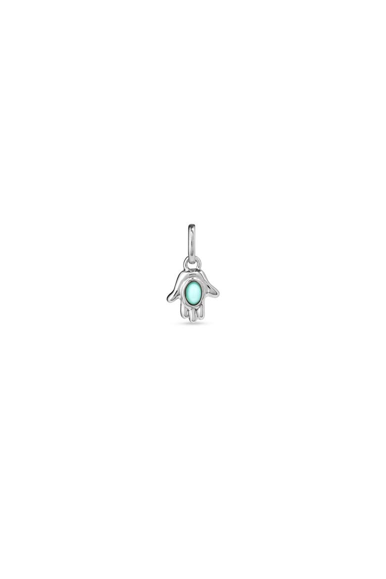 Sterling Silver Plated Charm in The Shape of a Hand, Main, color, Silver