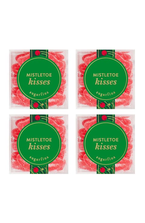 4-Piece Mistletoe Kisses Small Cube Candy Set