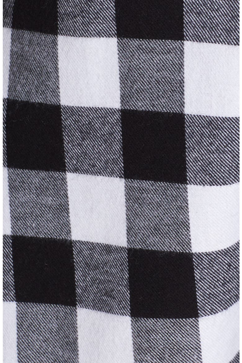 Flannel Nightshirt, Alternate, color, BLACK BUFFALO PLAID