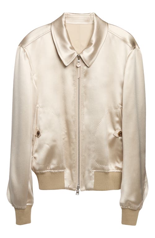Tom Ford Silk Reversible Bomber Jacket In Champagne