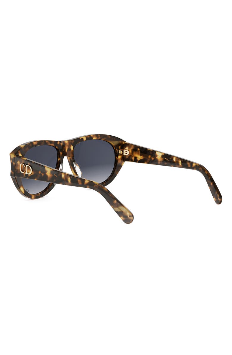DIOR Glow A1I 55mm Gradient Pilot Sunglasses, Alternate, color, Blonde Havana / Gradient Smoke