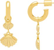 Estella Bartlett Shell Drop Hoop Earrings