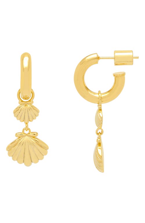 Estella Bartlett Shell Drop Hoop Earrings In Gold