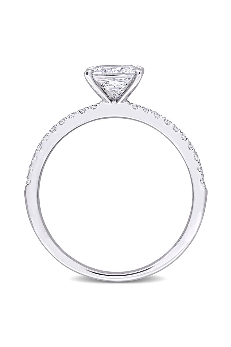 Lab Grown Diamond Princess Engagement Ring 14k, Alternate, color, White Gold