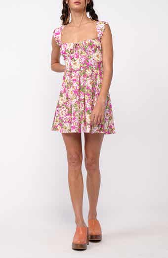 Floral Tie Back Fit & Flare Minidress