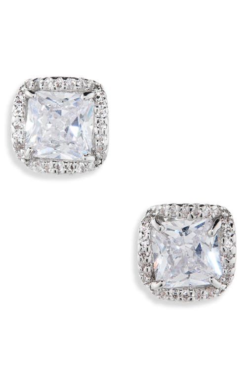 Kate Spade New York That Sparkle Princess Cut Cubic Zirconia Studs In Silver