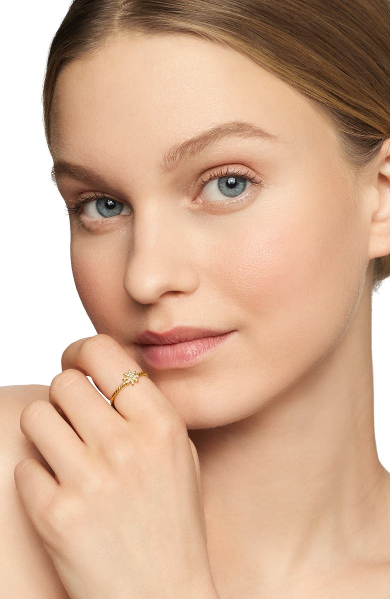 David Yurman Petite Starburst Diamond Ring, Alternate, color, Diamond/ Yellow Gold