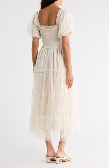 Puff Sleeve Midi Dress