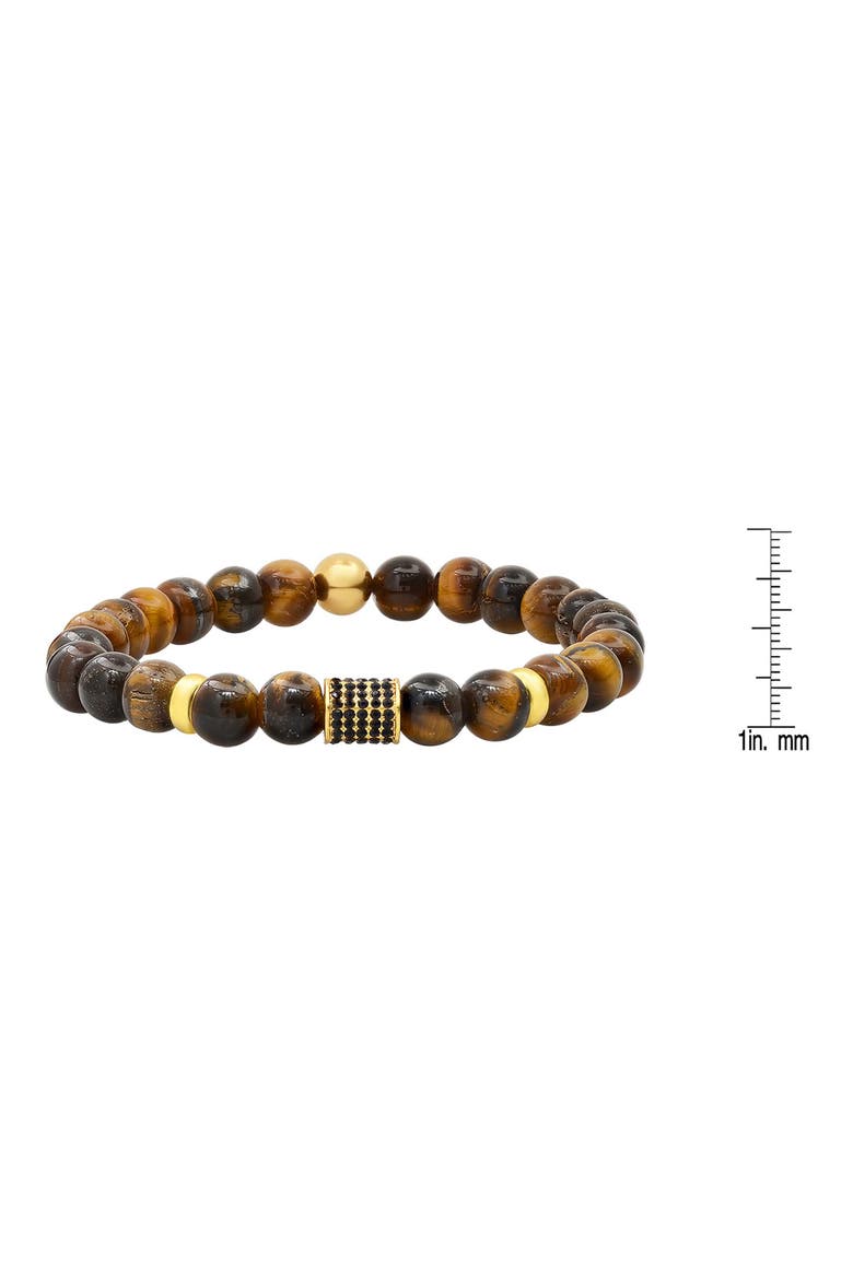 Men's Agate Beaded Bracelet, Alternate, color, BROWN