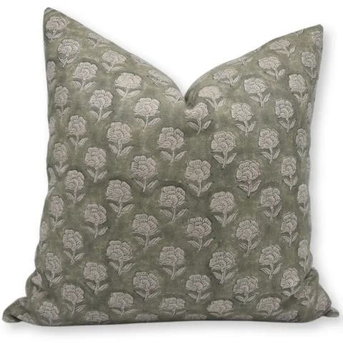 Rohini Indian Block Print Thick Linen Pillow Cover