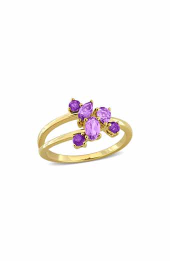 Multi-Shaped Amethyst Split Band Ring