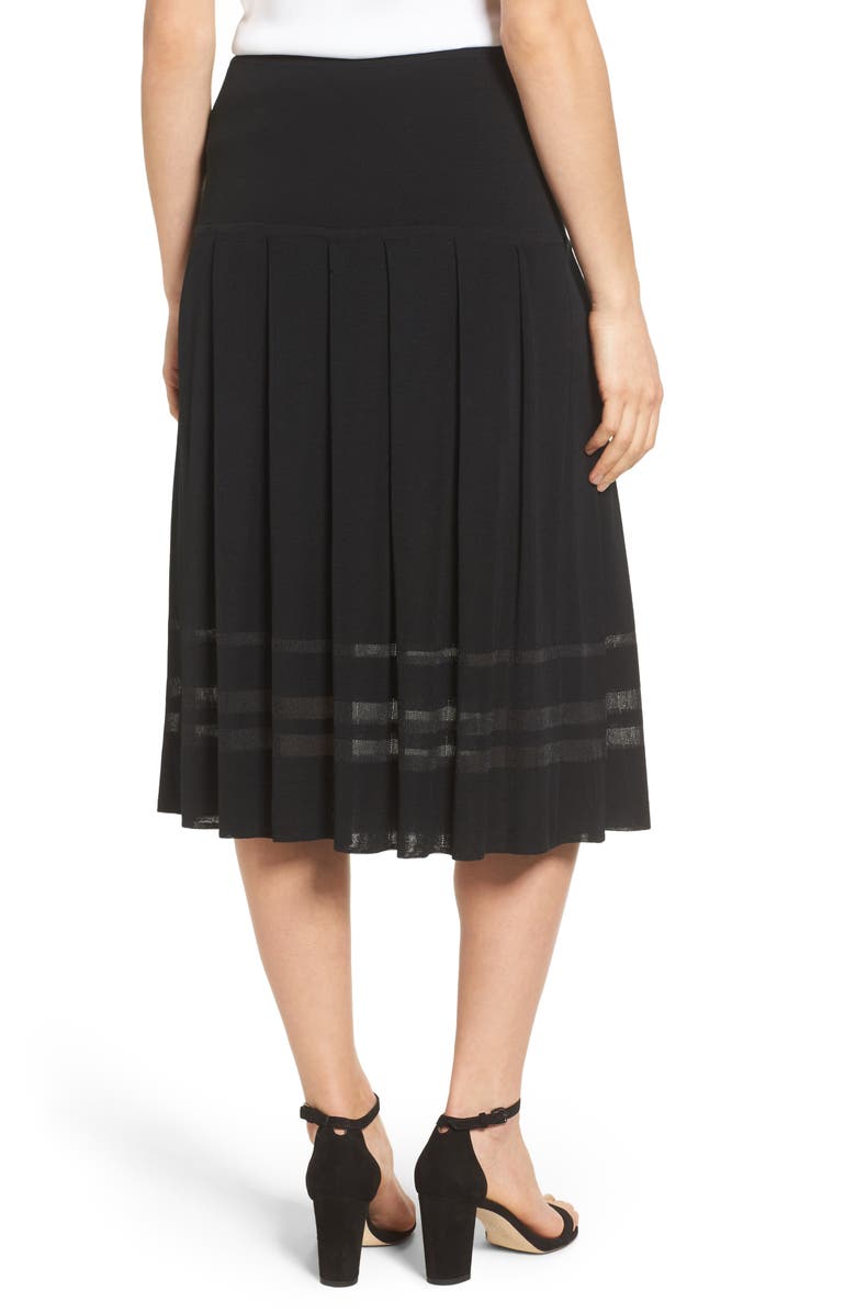 Ming Wang Pleated Midi Skirt, Alternate, color, 