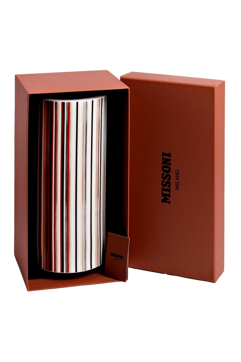 High Vase STRIPES  Jenkins 148 diam. 6.3", H 14", Alternate, color, Multicolor