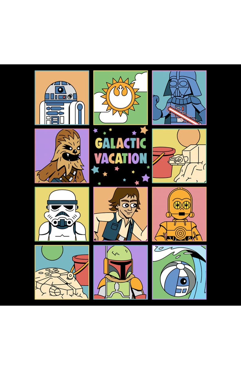 Star Wars Men's Star Wars Galactic Vacation  Graphic T-Shirt, Alternate, color, Black