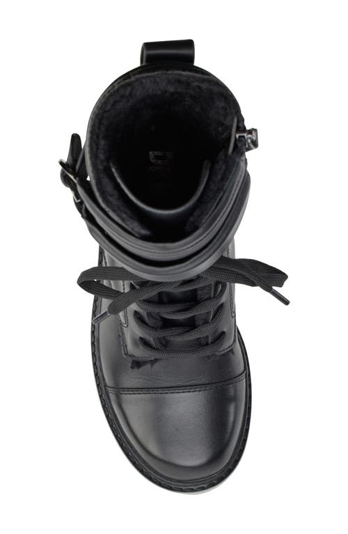 Dkny Basia Faux Fur Lined Combat Boot In Black