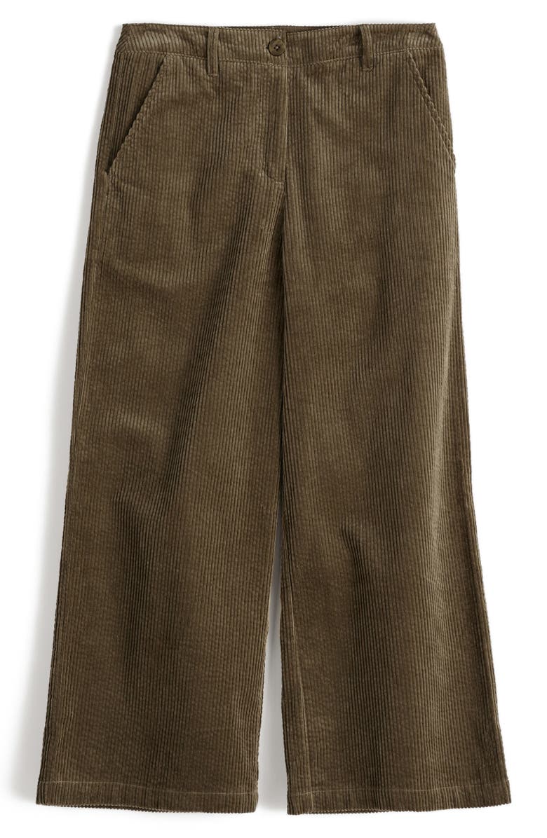 Seasalt Cornwall Asphodel Crop Wide Leg Corduroy Pants, Alternate, color, Dark Seagrass