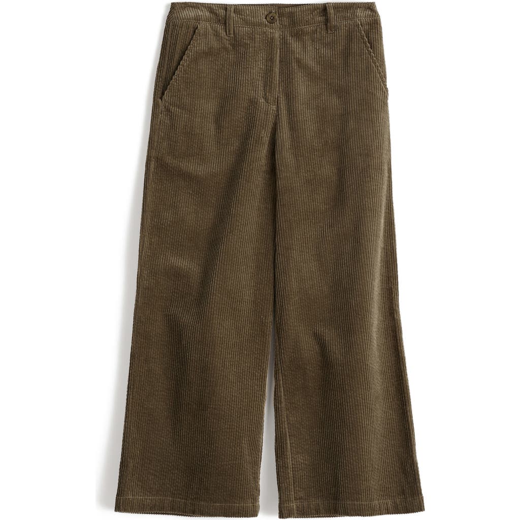 Seasalt Cornwall Asphodel Crop Wide Leg Corduroy Pants In Brown