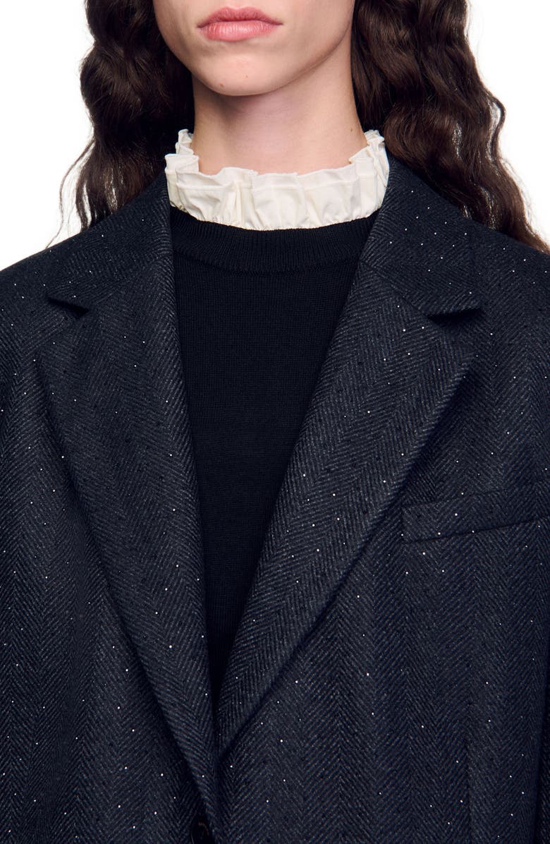 SANDRO Oversized suit jacket, Alternate, color, 