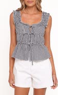 Petal & Pup Harper Gingham Tie Front Tank