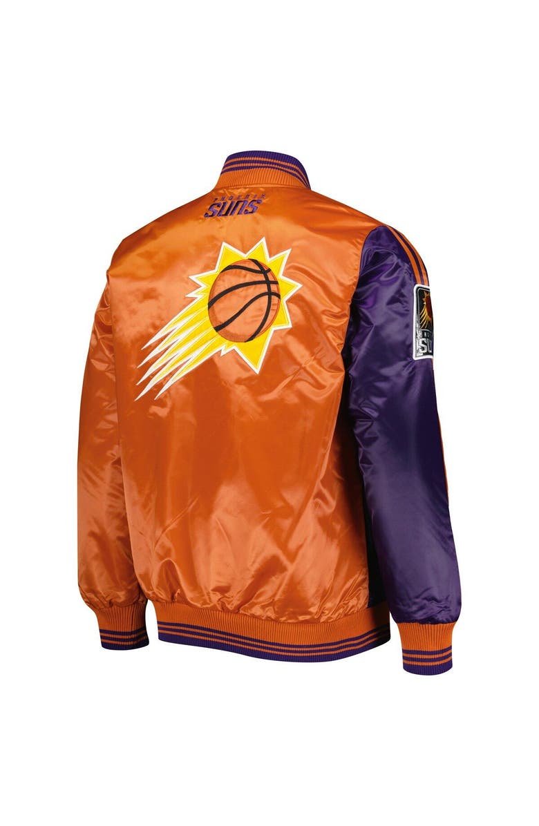 STARTER Men's Starter Purple/Orange Phoenix Suns Fast Break Satin Full-Snap Jacket, Alternate, color, Purple