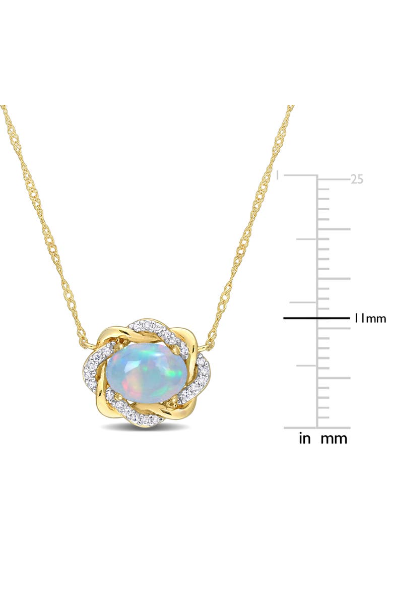 Julianna B. Opal & Diamond Halo Necklace 10K, Alternate, color, 10K Yellow Gold