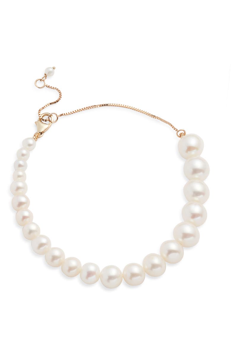 Nordstrom Freshwater Pearl Bracelet, Main, color, White- 14K Yellow Gold
