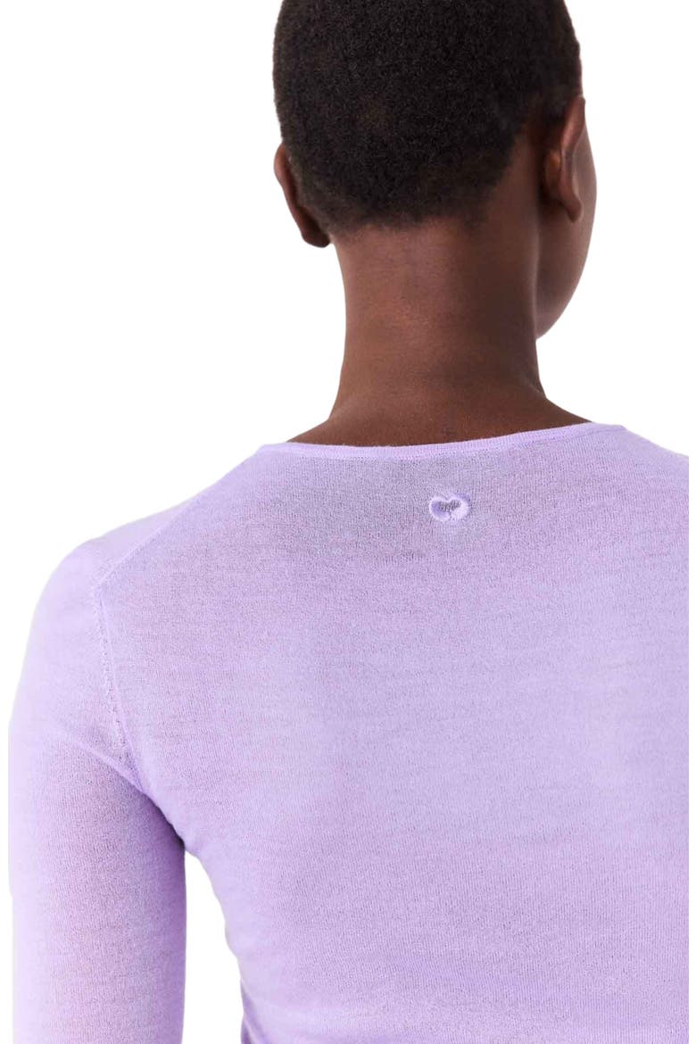 Second-skin round neck sweater, Alternate, color, Parma violet