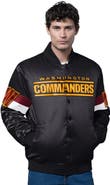 STARTER Men's Starter Black Washington Commanders Triple Option Full-Snap Varsity Jacket
