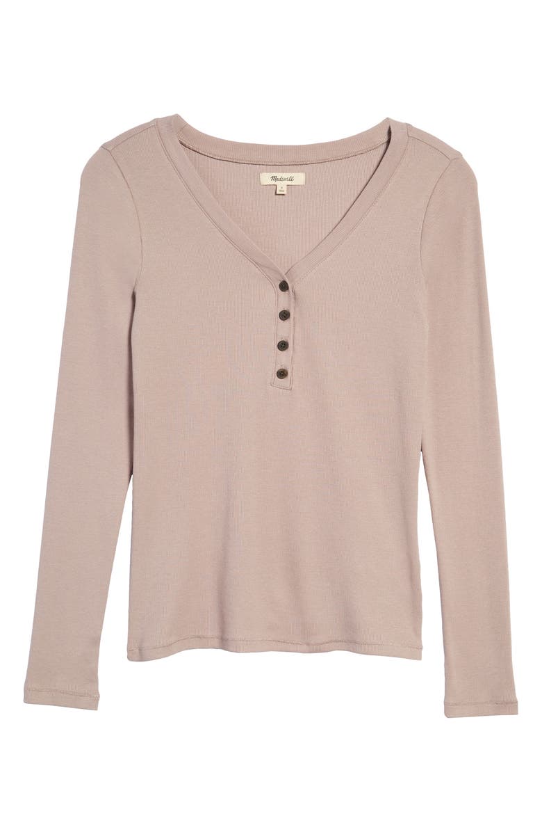Madewell Drapey Rib Henley T-Shirt, Alternate, color,
