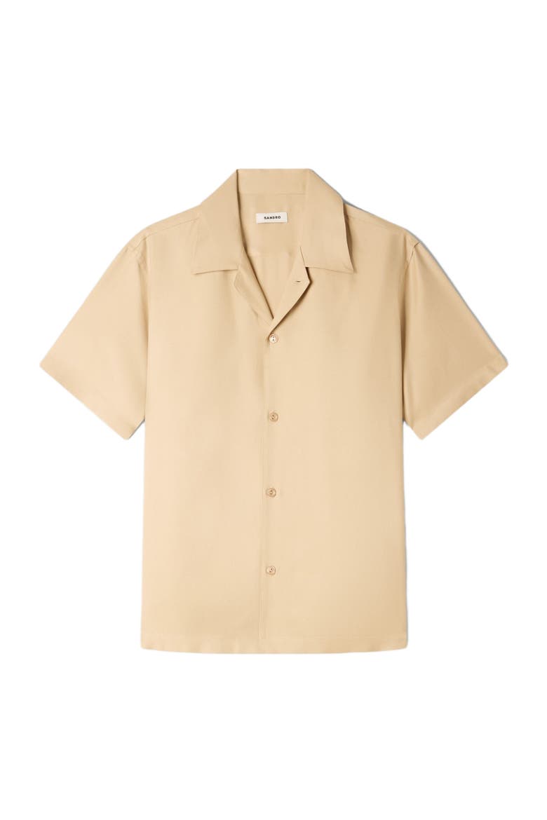 Loose-fit shark collar shirt, Alternate, color, Cappucino