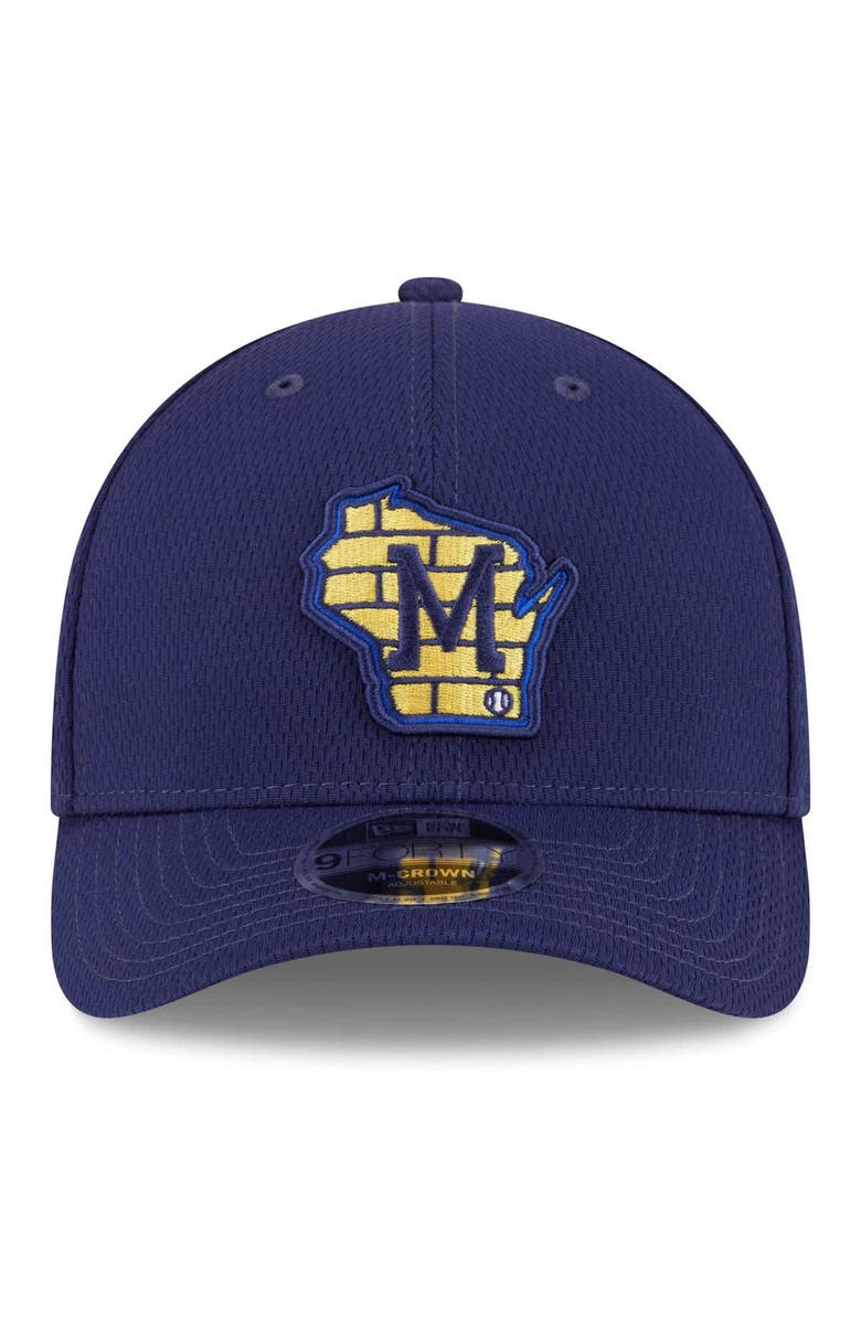 New Era Men's New Era Navy Milwaukee Brewers 2025 MLB Clubhouse 9FORTY Adjustable Hat, Alternate, color, 