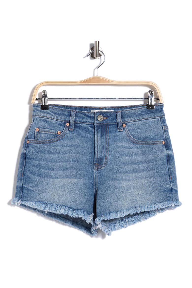 Frayed Hem Cutoff Shorts, Main, color, MED LIGHT