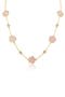 Clover Stone & CZ Station Chain Necklace