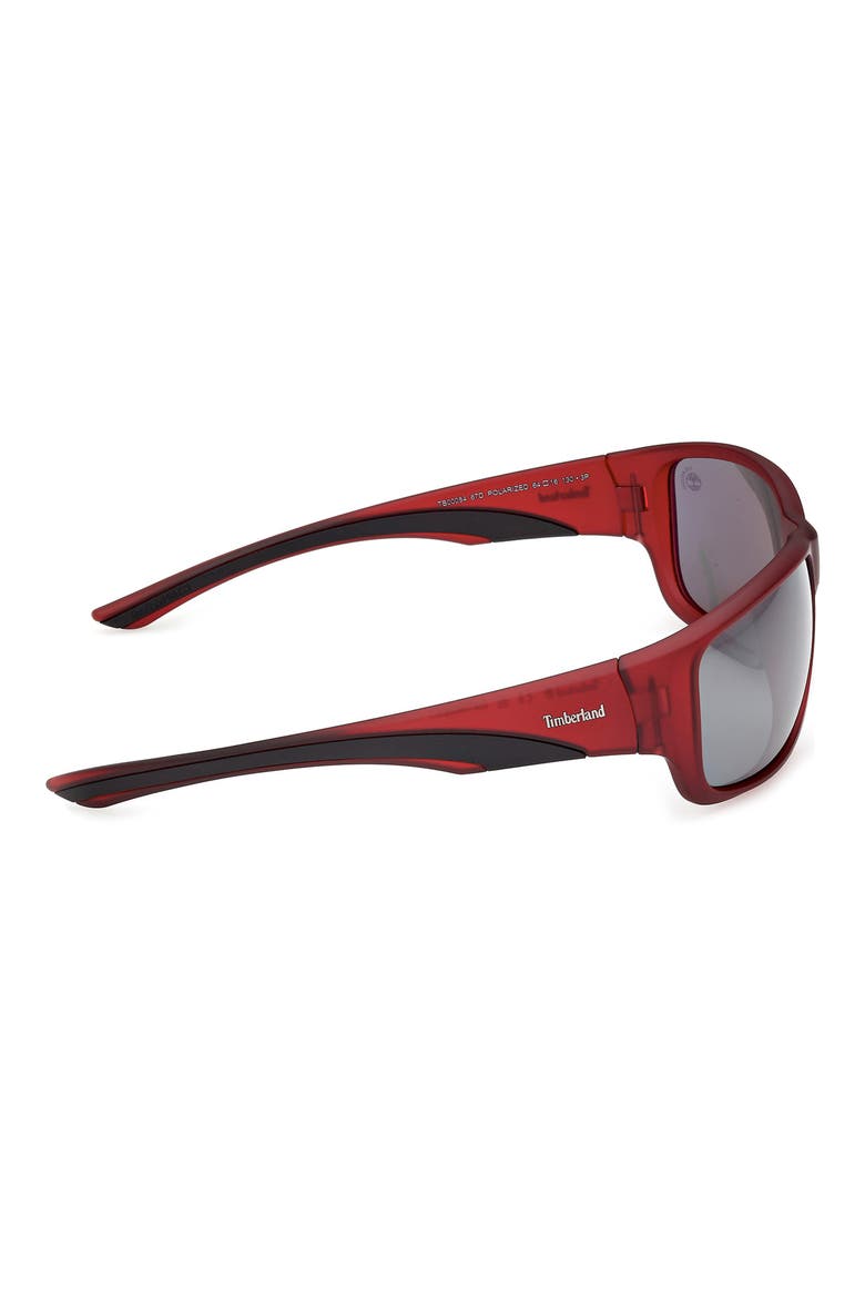 64mm Sunglasses, Alternate, color, MATTE RED / SMOKE POLARIZED