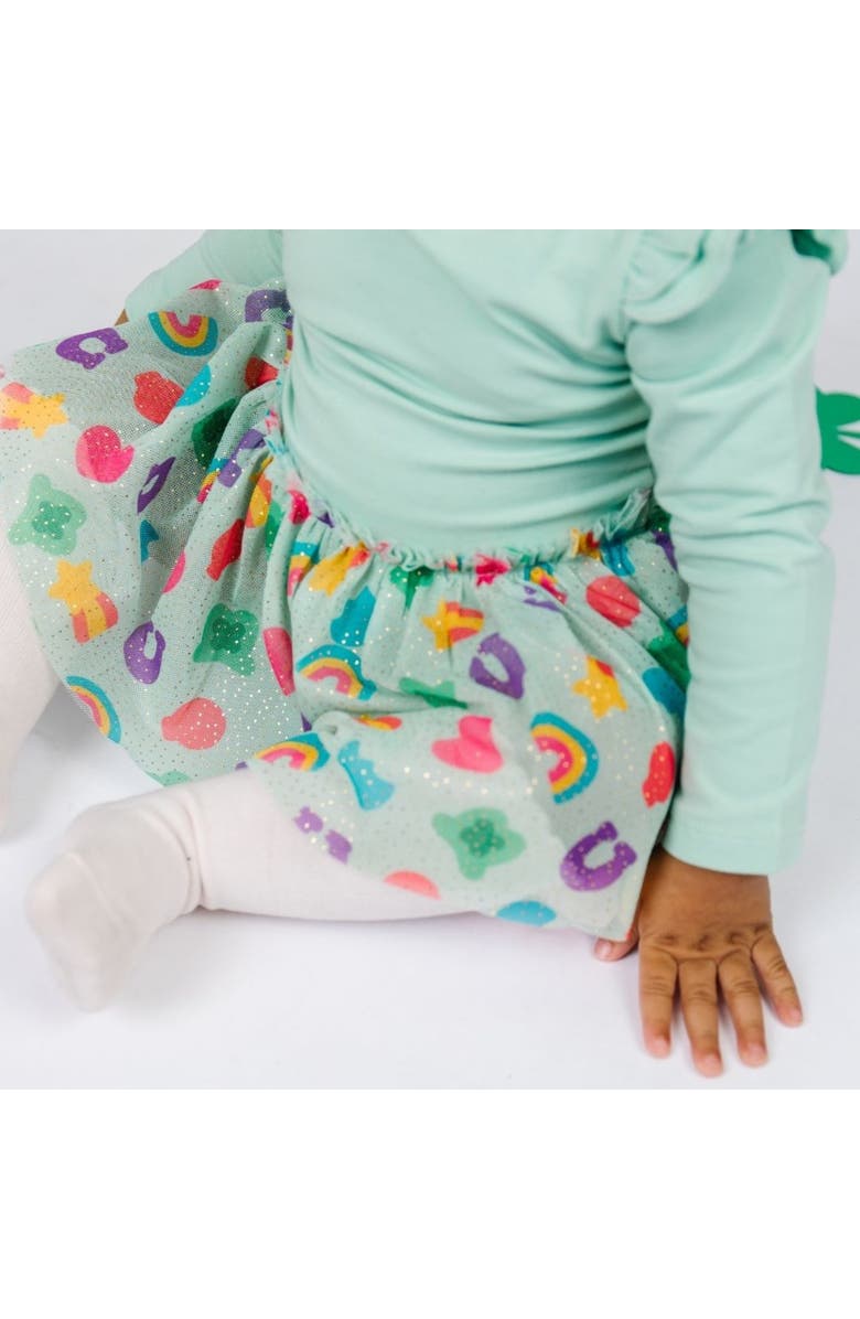 Sweet Wink Lucky Charm St. Patrick's Day Long Sleeve Tutu Bodysuit, Alternate, color, 