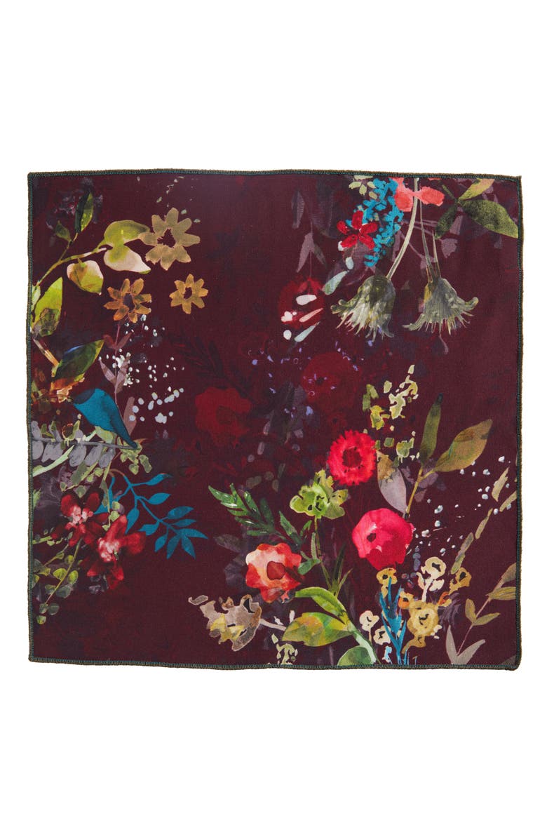 CLIFTON WILSON Print Silk Pocket Square, Alternate, color,