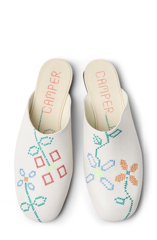 Camper Pelotas Ariel Twins Mismatched Mule In White