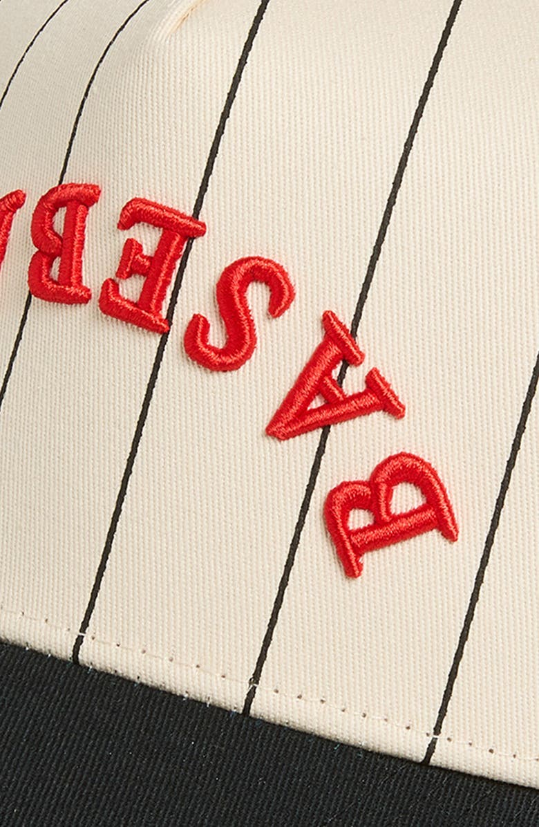 KenzKustomz Baseball Stripe Snapback Baseball Cap, Alternate, color, Black/ Ivory