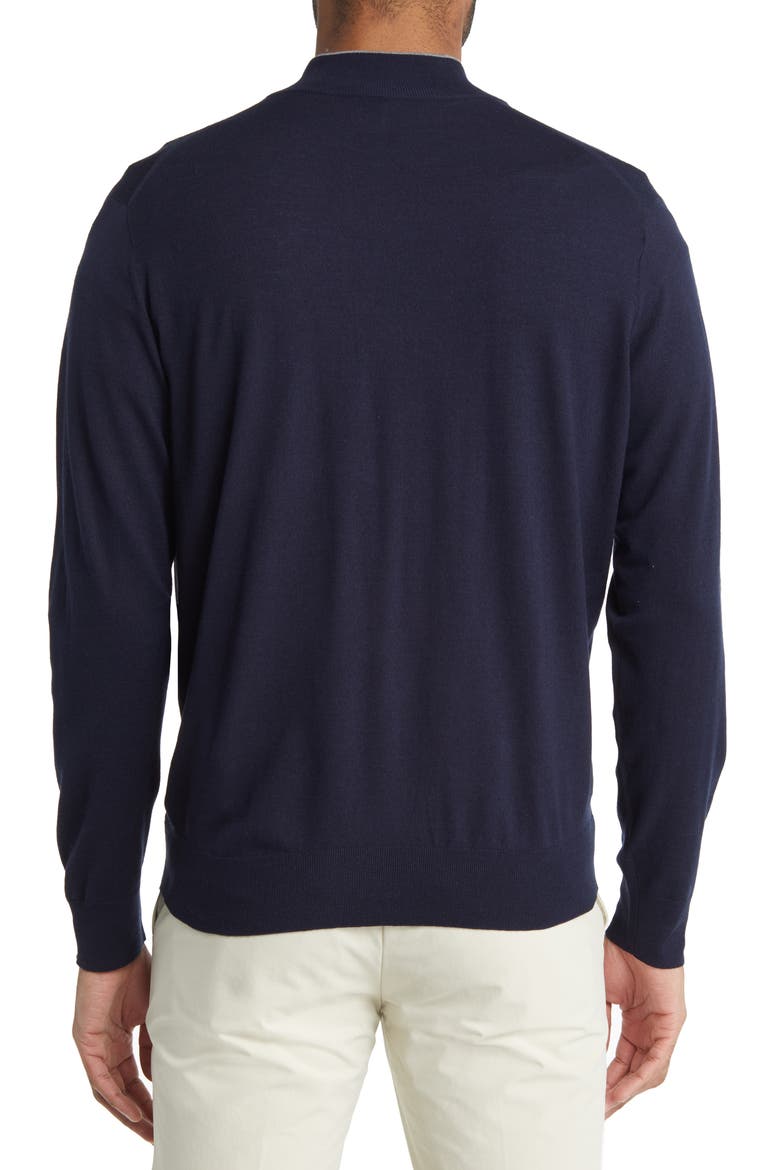 Crown Crafted Excursionist Flex Quarter Zip Merino Wool Blend Pullover, Alternate, color, NAVY