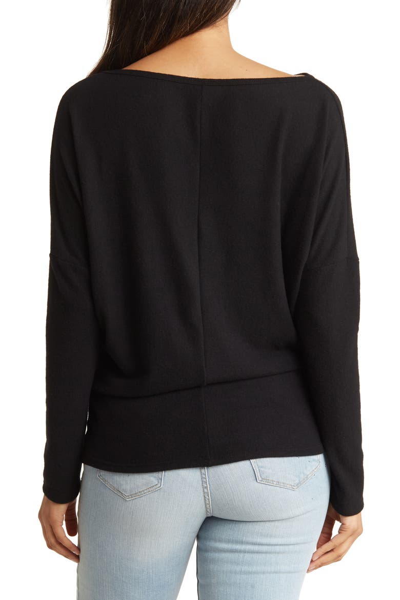 Boatneck Dolman Sweater, Alternate, color, BLACK PRINT 1