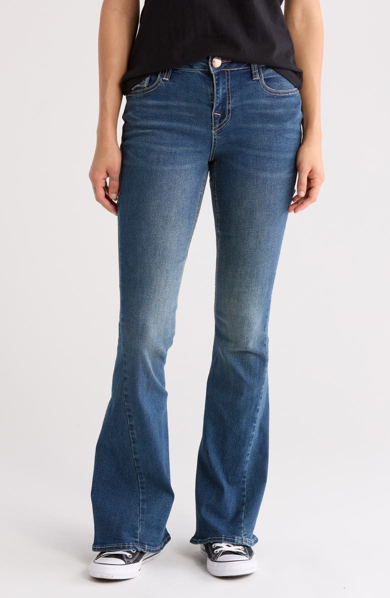 True Religion Joey Snap Flap Flare Leg Jeans, Main, color, 