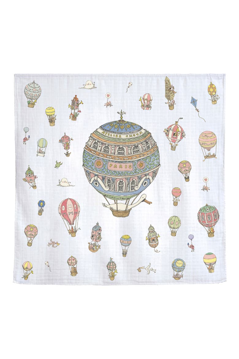 Hot Air Balloon Cotton Swaddle, Main, color, MULTI