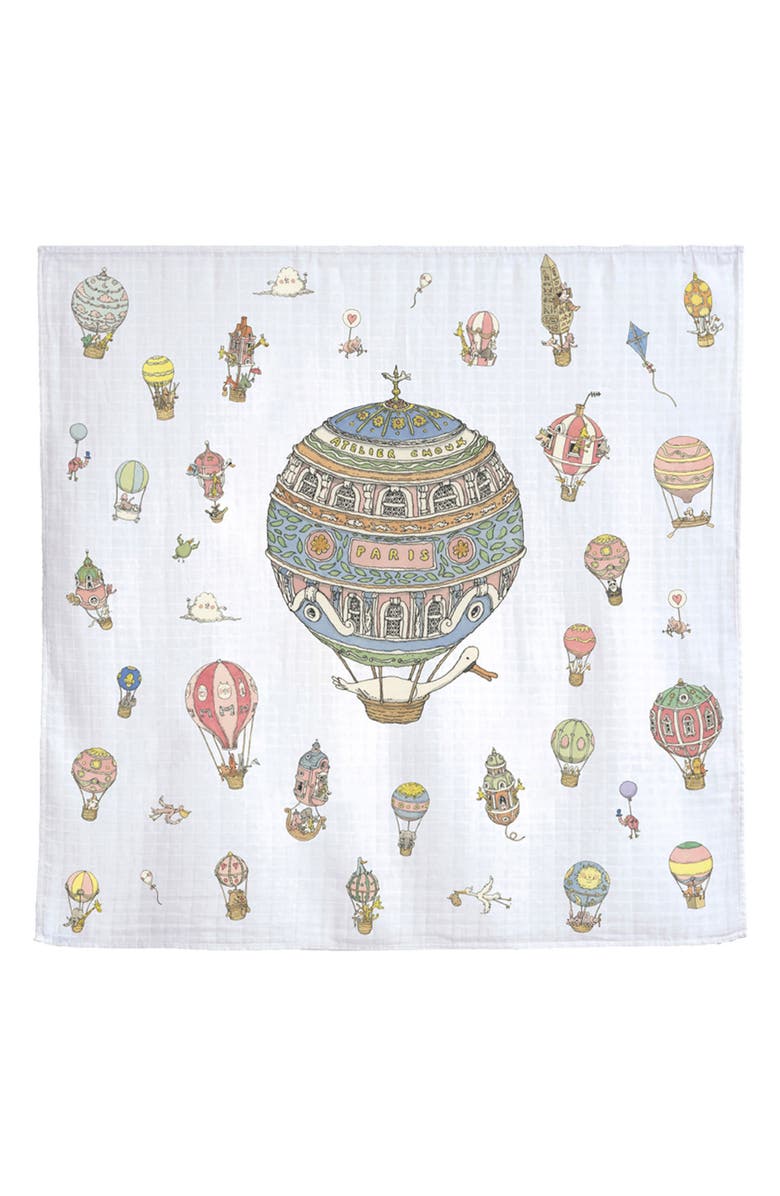ATELIER CHOUX Hot Air Balloon Cotton Swaddle, Main, color, 