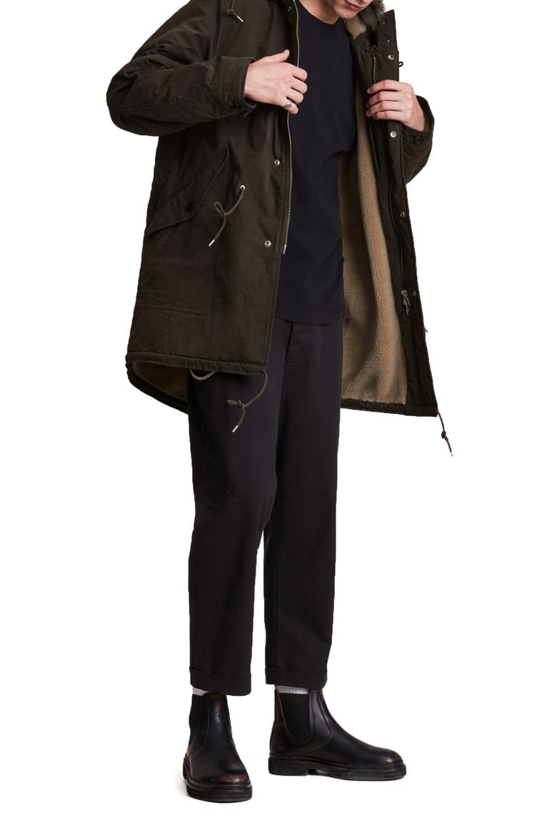 Coln Fleece Lined Waxed Parka with Faux Fur Trim, Alternate, color, DULL KHAKI