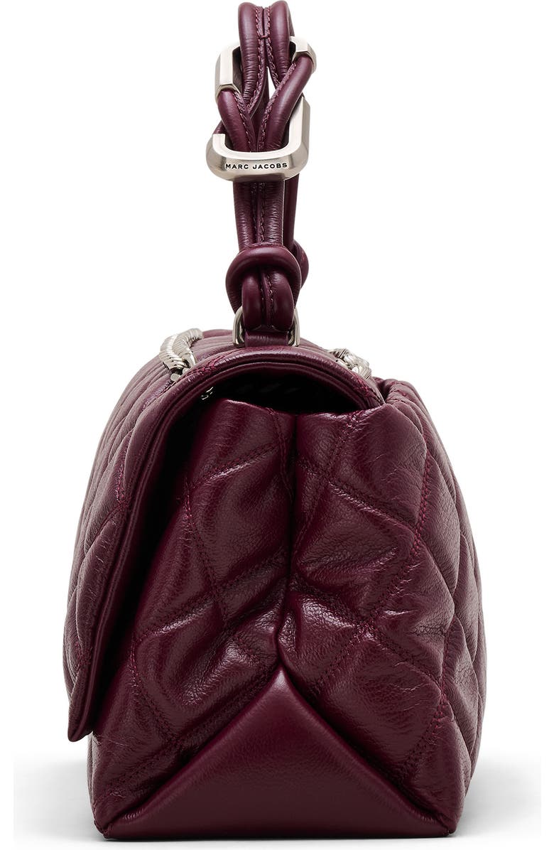 Marc Jacobs The Dual Chain Diamond Quilted Convertible Leather Shoulder Bag, Alternate, color, Dark Plum