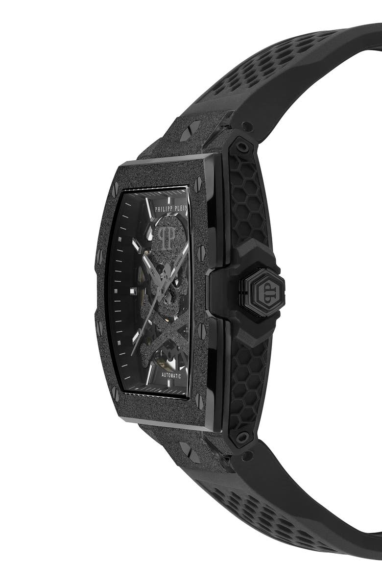 PHILIPP PLEIN The $keleton Frosted Silicone Strap Watch, 44mm, Alternate, color,