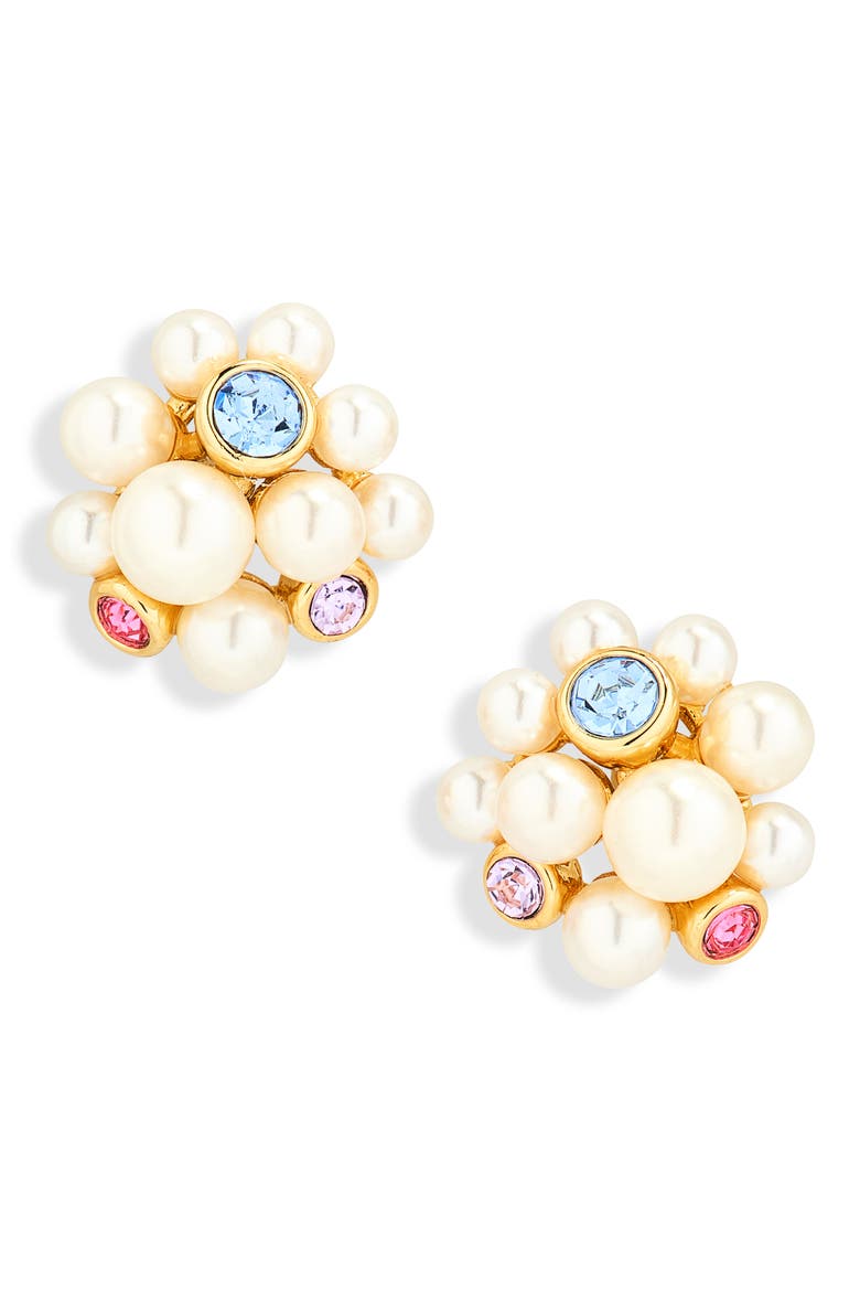 cluster stud earrings, Main, color, CREAM MULTI