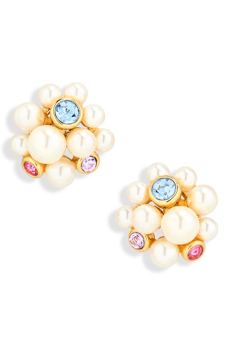 Kate Spade New York cluster stud earrings, Main, color, Cream Multi