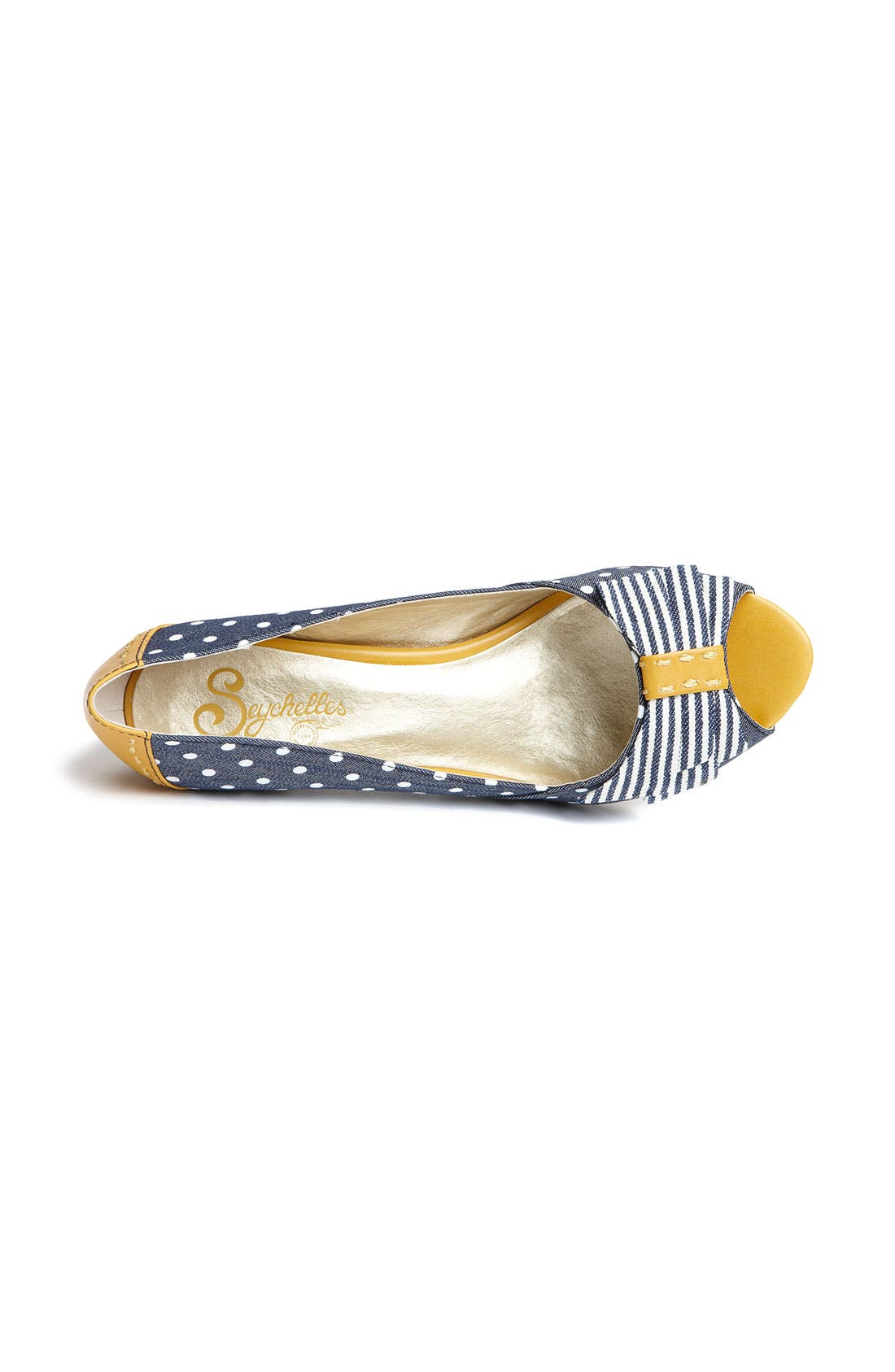 'Mixed Emotions' Pump, Alternate, color, DENIM POLKA DOT